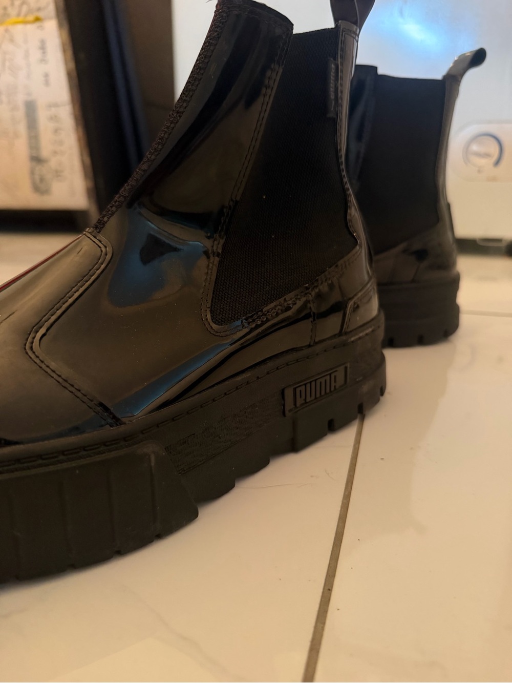 PUMA Black Chelsea Platform Boots